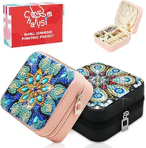 2 PC Diamond Art Jewelry Boxes for Adults Craft Kits Women Bedazzling Kit