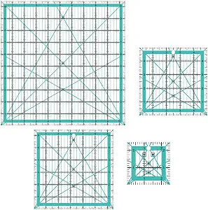 Quilting Ruler,Quilting Templates,Sewing Quilt Rulers,Acrylic Curved Corner Cutter,Precision Fabric Cutting Patchwork Tool for Quilting Sewing Craft DIY Projects,Blue 10.5" 6.5" 5" 2.5"