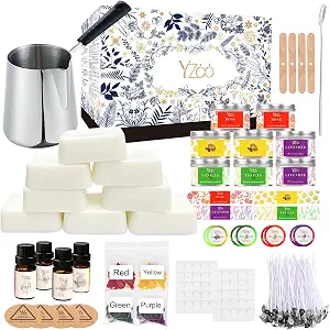 Complete Candle Making Kits for Adults Beginners, DIY Candle Making Supplies Include Soy Wax,Wax Melter,Scents,Dyes,Wicks,Wicks Sticker,Candle Tins & More-Full Candle Maker Set - Arts & Crafts Kits