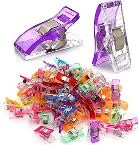 100 Pcs Sewing Clips for Fabric Plastic Clips for Sewing Supplies Acrylic Clips for Quilting Supplies Transparent Multifunctional Mix Colors Clips for Sewing Products Storage Bag Clips