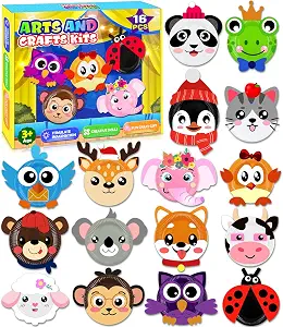 16 Pack Arts and Crafts for Kids Toddler DIY Animal Paper Plate Art Gifts