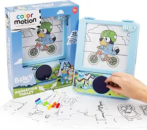 Bluey Color Motion Animation Tablet, Turn Drawings Into Bluey with 20 Design Inserts, Coloring Markers, Drawing Pad Tablet, Toys & Games, Kids Activities
