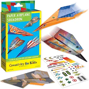 Creativity for Kids Paper Airplane Kit, Make 20 Airplanes