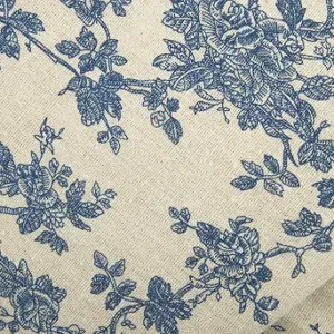 Linen Floral Fabric by The Yard- Precut 1 Yard 62 Inch Width