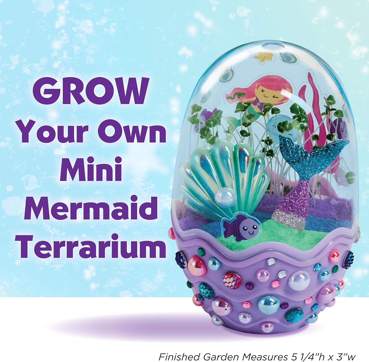 Creativity for Kids Mini Garden: Mermaid Terrarium Kit - Mermaid Gifts for Girls, Crafts and Toys, Stocking Stuffers for Kids (Ages 6+) - Image 3
