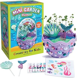 Creativity for Kids Mini Garden: Mermaid Terrarium Kit - Mermaid Gifts for Girls, Crafts and Toys, Stocking Stuffers for Kids (Ages 6+)