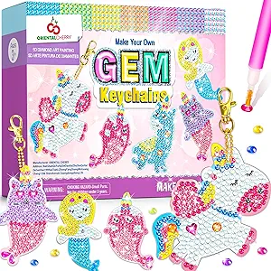 Arts and Crafts for Kids Ages 8-12 - Make Your Own GEM Keychains for Girls