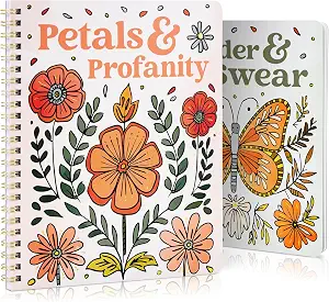 Beautiful Coloring Book Set of 2 for Adult Relaxation with Floral Designs