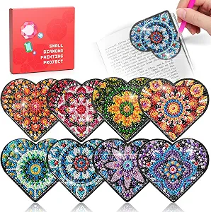 8 PC Diamond Art Painting Bookmark for Adult Craft Gem Bedazzling Kit Women