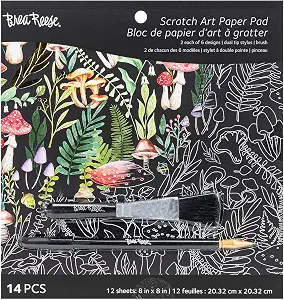 Brea Reese: Scratch Art Paper Pad - Outdoors - 12 Metallic Pages Kit